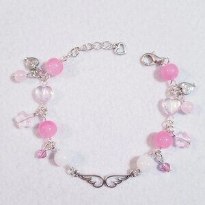 Pink Angel Wing Bracelet
